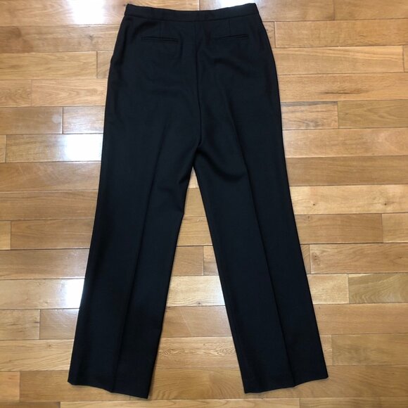 Lands End 100% Wool Wide Leg Black Dress Pants Size 8 - Picture 2 of 6
